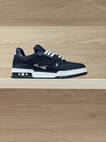Colestore Louis Vuitton LV Trainer Sneaker Navy Blue Nanogram denim