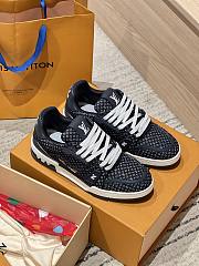 Colestore Louis Vuitton LV Trainer Sneaker Navy Blue Nanogram denim - 6