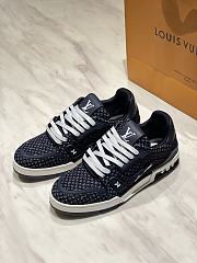 Colestore Louis Vuitton LV Trainer Sneaker Navy Blue Nanogram denim - 5