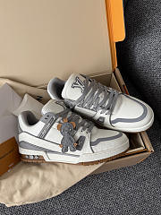 Colestore Louis Vuitton LV Trainer Sneaker White Plain calf leather/Monogram-embossed calf leather - 1
