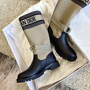 Colestore Dior D-Major Boot Warm Taupe and Black Technical Fabric with Black Calfskin - 5