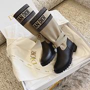 Colestore Dior D-Major Boot Warm Taupe and Black Technical Fabric with Black Calfskin - 4