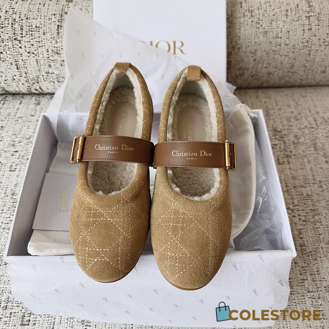 Coletsore Dior DiorAlps Dior Frost Ballet Flat Camel Cannage Suede - 1