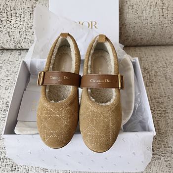 Coletsore Dior DiorAlps Dior Frost Ballet Flat Camel Cannage Suede