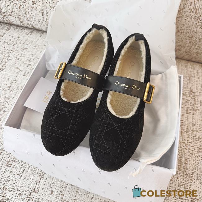 Coletsore Dior DiorAlps Dior Frost Ballet Flat Black Cannage Suede - 1