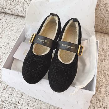 Coletsore Dior DiorAlps Dior Frost Ballet Flat Black Cannage Suede