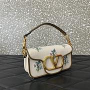 Colestore Valentino Garavani Locò Small Linen Shoulder Bag With Embroidery Natural/multicolor 20x11x5cm - 6