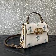 Colestore Valentino Garavani Vsling Small Handbag In Linen With Embroidery  Natural/multicolor 22x17x9cm - 4