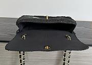 Colestore Chanel  Cruise 2026/27 Small Flap Bag Braided Raffia, Embroidered Motifs & Gold-Tone Metal Black 16 x 25.5 x 7cm - 6