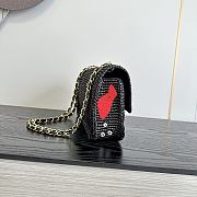 Colestore Chanel  Cruise 2026/27 Small Flap Bag Braided Raffia, Embroidered Motifs & Gold-Tone Metal Black 16 x 25.5 x 7cm - 5