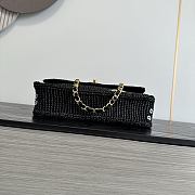 Colestore Chanel  Cruise 2026/27 Small Flap Bag Braided Raffia, Embroidered Motifs & Gold-Tone Metal Black 16 x 25.5 x 7cm - 2