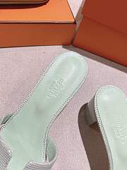 	 Colestore Hermes Oasis sandal in shiny lizard leather Vert Jade - 6