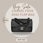 Colestore Chanel FALL WINTER 2026 PRE-COLLECTION   MINI FLAP BAG   Grained Calfskin & Gold-Tone Metal  Black 13 x 20 x 6cm - 1
