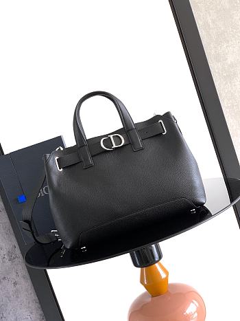 Colestore Dior Small Dior Normandie Tote Bag Black Grained Calfskin 38 x 29 x 16 cm