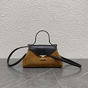 Colestore Celine Small Flair Bag in Suede Calfskin and Glossy Lambskin CAMEL / BLACK 24 x 12 x 9 CM - 1
