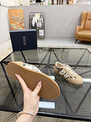 Colestore Dior Ribbon Sneaker Beige Suede Calfskin and Natural Mizza Printed Fabric - 6