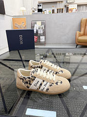 Colestore Dior Ribbon Sneaker Beige Suede Calfskin and Natural Mizza Printed Fabric - 5