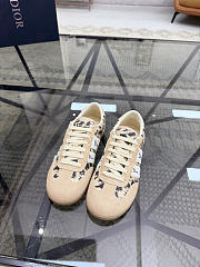 Colestore Dior Ribbon Sneaker Beige Suede Calfskin and Natural Mizza Printed Fabric - 3