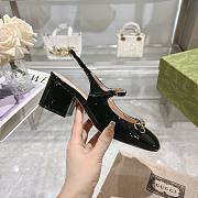 Colestore Gucci Horsebit 55 Patent Leather Slingback Pumps Black - 5