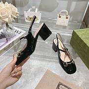 Colestore Gucci Horsebit 55 Patent Leather Slingback Pumps Black - 3