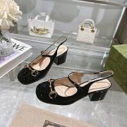 Colestore Gucci Horsebit 55 Patent Leather Slingback Pumps Black - 2