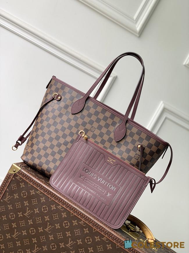 Colestore Louis Vuitton Neverfull Inside Out MM Damier Ebène / Monogram Rouge 47 x 28 x 14 cm - 1