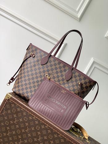 Colestore Louis Vuitton Neverfull Inside Out MM Damier Ebène / Monogram Rouge 47 x 28 x 14 cm