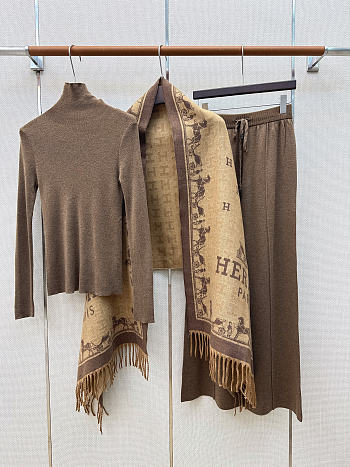 Colestore Hermes Wool Knit Set Brown