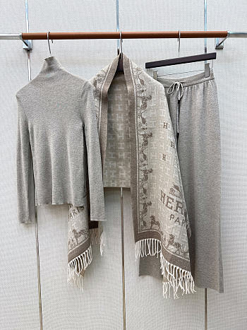Colestore Hermes Wool Knit Set Gray