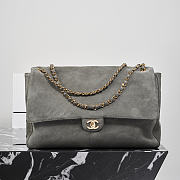 	 Colestore Chanel Fall Winter 2026 Pre-Collection Maxi Flap bag Suede Calfskin & Gold-Tone Metal Dark Gray 26 x 38.5 x 11cm - 1