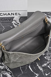 	 Colestore Chanel Fall Winter 2026 Pre-Collection Maxi Flap bag Suede Calfskin & Gold-Tone Metal Dark Gray 26 x 38.5 x 11cm - 3