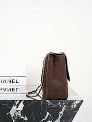 	 Colestore Chanel Fall Winter 2026 Pre-Collection Maxi Flap bag Suede Calfskin & Gold-Tone Metal Dark Brown 26 x 38.5 x 11cm - 5