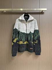 Colestore Louis Vuitton Jacquard Zippered Turtleneck Cardigan - 1