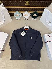 Colestore  Moncler Navy Blue Cotton Blend Gabardine Shirt Jacket - 1