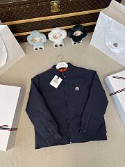 Colestore  Moncler Navy Blue Cotton Blend Gabardine Shirt Jacket - 3