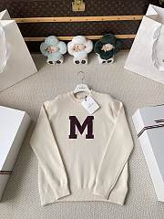Colestore  Moncler White Ivory Monogram Cotton Blend Jumper - 1