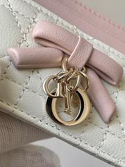 Colestore Dior Qixi Lady Dior Freesia Card Holder Two-Tone Latte and Ballet Pink Cannage Lambskin 10.5 x 8 x 0.5 cm - 6