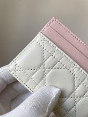 Colestore Dior Qixi Lady Dior Freesia Card Holder Two-Tone Latte and Ballet Pink Cannage Lambskin 10.5 x 8 x 0.5 cm - 4