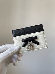 Colestore Dior Qixi Lady Dior Freesia Card Holder Two-Tone Latte and Black Cannage Lambskin 10.5 x 8 x 0.5 cm - 1