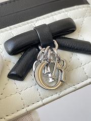 Colestore Dior Qixi Lady Dior Freesia Card Holder Two-Tone Latte and Black Cannage Lambskin 10.5 x 8 x 0.5 cm - 6