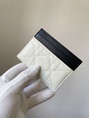 Colestore Dior Qixi Lady Dior Freesia Card Holder Two-Tone Latte and Black Cannage Lambskin 10.5 x 8 x 0.5 cm - 2