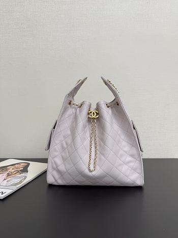 Colestore Chanel 25 Medium Handbag Grained Calfskin & Gold-Tone Metal Light Purple 40x30x15cm