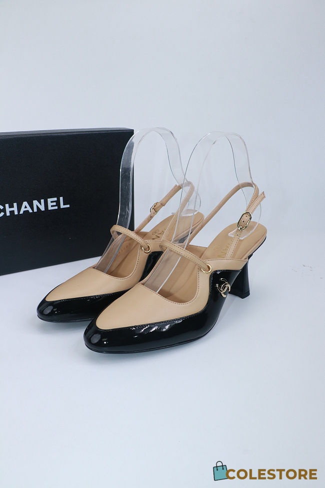 Colestore Chanel  Fall Winter 2026 Slingbacks   Lambskin & Patent Calfskin  Beige & Black - 1
