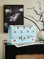 Colestore Chanel Fall Winter 2026  Classic 11.12 Handbag   Lambskin, Enamel & Gold-Tone Metal  Light Blue & Red  15.5 x 25.5 x 6.5cm - 5