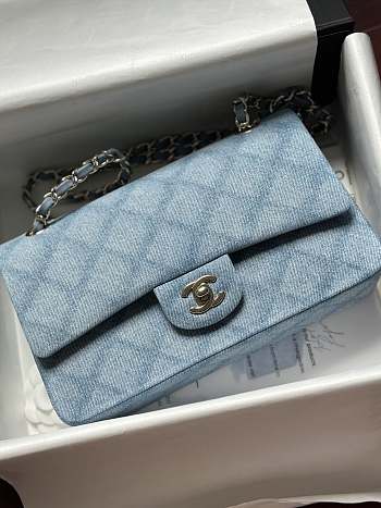 Colestore Chanel Classic 11.12 Handbag Blue Denim & Silver-Tone Metal  15.5 x 25.5 x 6.5cm