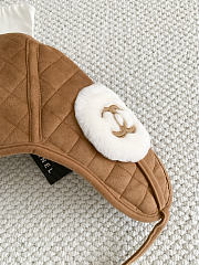 Colestore Chanel Quilted Hat Suede & Shearling Lambskin, Brown & White - 4