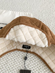Colestore Chanel Quilted Hat Suede & Shearling Lambskin, Brown & White - 3