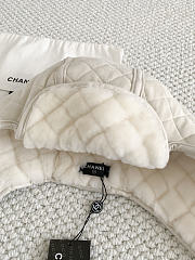 	 Colestore Chanel Quilted Hat Suede & Shearling Lambskin, White - 5