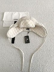 	 Colestore Chanel Quilted Hat Suede & Shearling Lambskin, White - 2