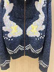 Colestore Louis Vuitton Zippered Knitted Blouson dark blue  - 5